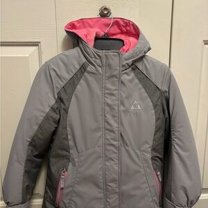 Gerry Gray and Pink Kids 2 in 1 Puffer Jacket
